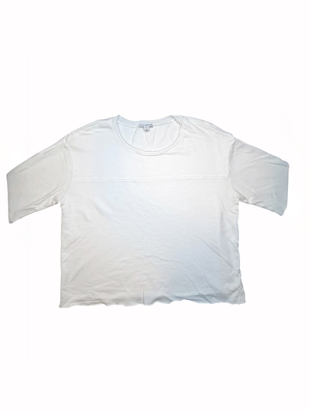 James Perse Lightweight French Terry Raw Hem Tee White Size 3 L